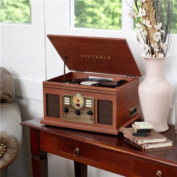 6-in-1 Bluetooth Record Player & Multimedia Center with Built-in Speakers - Picture 4 of 6